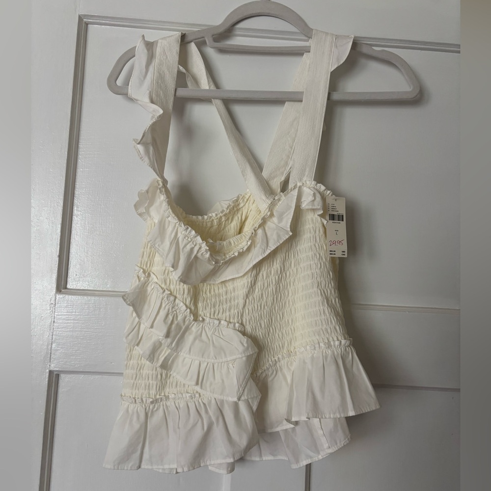 Anthropologie Maeve strap white tank blouse